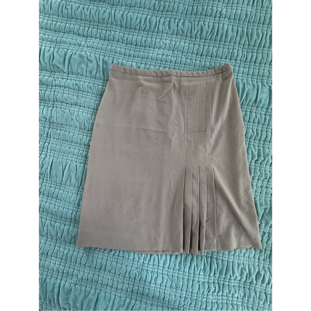 Nine West Taupe Mini Skirt with Front Pleats-10